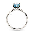 IGI Certified 14K White Gold 1.0 Cttw Round Lab-Grown Blue Fancy Vivid Diamond Solitaire Ring