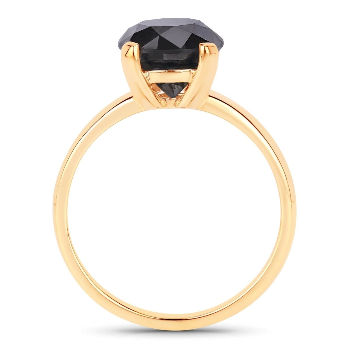 3.00 Carat Genuine Black Diamond 14K Yellow Gold Ring - Rings - Custom Crafting Alliance, LLC