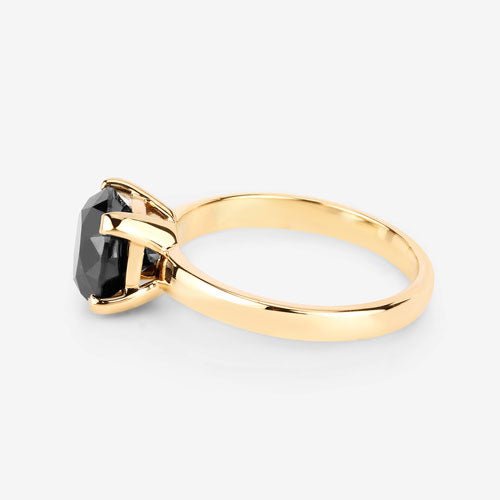 3.00 Carat Genuine Black Diamond 14K Yellow Gold Ring - Rings - Custom Crafting Alliance, LLC