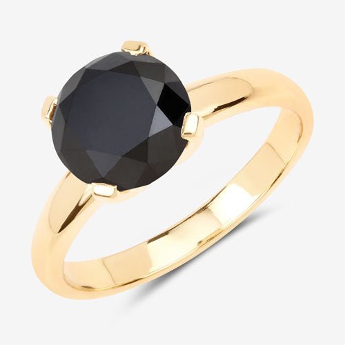 3.00 Carat Genuine Black Diamond 14K Yellow Gold Ring - Rings - Custom Crafting Alliance, LLC