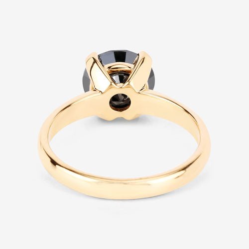 3.00 Carat Genuine Black Diamond 14K Yellow Gold Ring - Rings - Custom Crafting Alliance, LLC