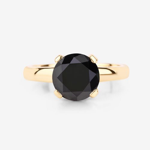 3.00 Carat Genuine Black Diamond 14K Yellow Gold Ring - Rings - Custom Crafting Alliance, LLC