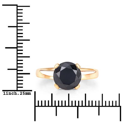 3.00 Carat Genuine Black Diamond 14K Yellow Gold Ring - Rings - Custom Crafting Alliance, LLC