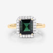 3.02 Carat Genuine Green Tourmaline and White Diamond 14K Yellow Gold Ring - Rings - Custom Crafting Alliance, LLC