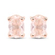 18K Rose Gold Plated 0.80 Carat Genuine Morganite .925 Sterling Silver Earrings