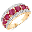 3.24 Carat Genuine Ruby and White Diamond 14K Yellow Gold Ring