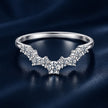 925 Sterling Silver White Gold Plated Moissanite Size 6 Ring for Women