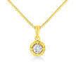 14K Yellow Gold Plated .925 Sterling Silver 1/2 Cttw Brilliant Round Cut Diamond Solitaire Milgrain 18