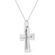 .925 Sterling Silver Prong-Set Diamond Accent Cross 18
