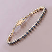 3.13 Carat Genuine Blue Sapphire 14K Yellow Gold Bracelet - Bracelets - Custom Crafting Alliance, LLC