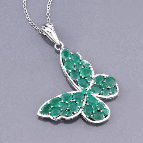 3.13 Carat Genuine Emerald .925 Sterling Silver Pendant - Pendants - Custom Crafting Alliance, LLC