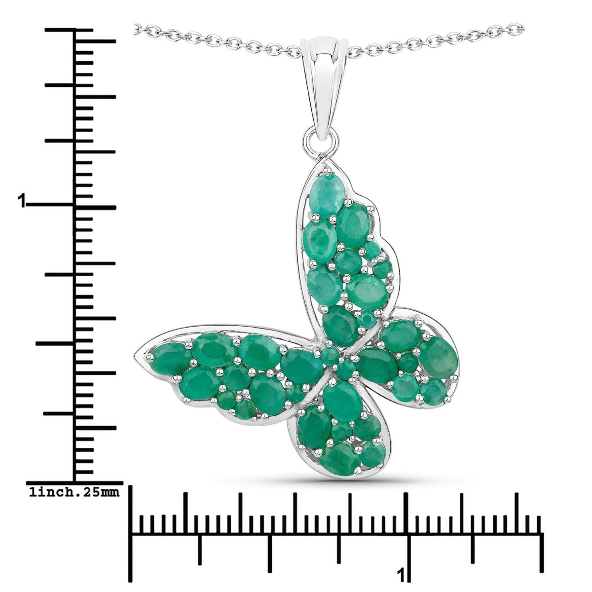 3.13 Carat Genuine Emerald .925 Sterling Silver Pendant - Pendants - Custom Crafting Alliance, LLC
