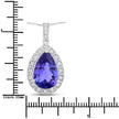 3.13 Carat Genuine Tanzanite and White Diamond 14K White Gold Pendant - Pendants - Custom Crafting Alliance, LLC