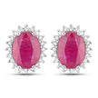 3.14 Carat Genuine Ruby and White Diamond 14K White Gold Earrings - Earrings - Custom Crafting Alliance, LLC