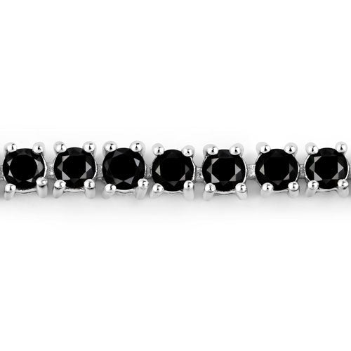 3.15 Carat Genuine Black Diamond .925 Sterling Silver Bracelet - Bracelets - Custom Crafting Alliance, LLC
