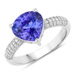3.18 Carat Genuine Tanzanite and White Diamond 14K White Gold Ring - Rings - Custom Crafting Alliance, LLC