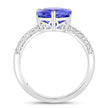 3.18 Carat Genuine Tanzanite and White Diamond 14K White Gold Ring - Rings - Custom Crafting Alliance, LLC