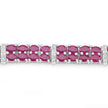 17.65 Carat Glass Filled Ruby and White Topaz .925 Sterling Silver Bracelet
