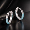 925 Sterling Silver Enamel Plated White Gold Earrings 1.2cm for Women