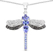 1.93 Carat Genuine Tanzanite and White Topaz .925 Sterling Silver Pendant