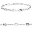 1.30 Carat Genuine Tanzanite and White Topaz .925 Sterling Silver Bracelet