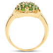 14K Yellow Gold Plated 1.71 Carat Genuine Chrome Diopside .925 Sterling Silver Ring