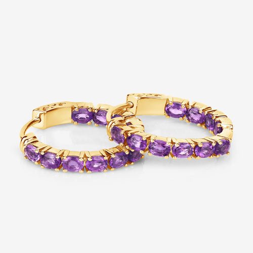 3.20 Carat Genuine Amethyst .925 Sterling Silver Earrings - Earrings - Custom Crafting Alliance, LLC