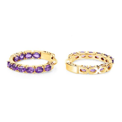 3.20 Carat Genuine Amethyst .925 Sterling Silver Earrings - Earrings - Custom Crafting Alliance, LLC