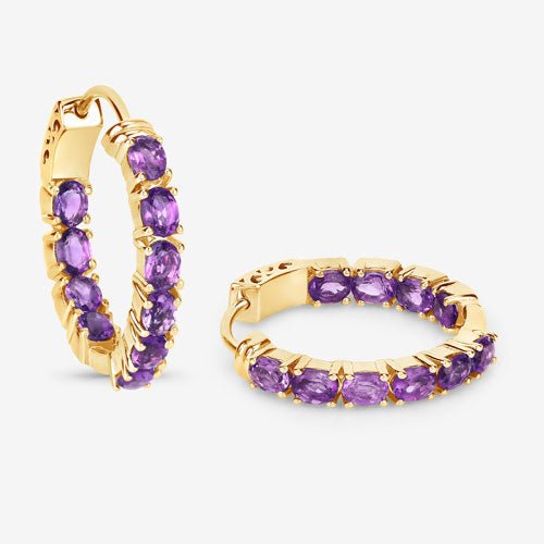 3.20 Carat Genuine Amethyst .925 Sterling Silver Earrings - Earrings - Custom Crafting Alliance, LLC