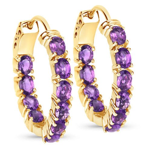 3.20 Carat Genuine Amethyst .925 Sterling Silver Earrings - Earrings - Custom Crafting Alliance, LLC
