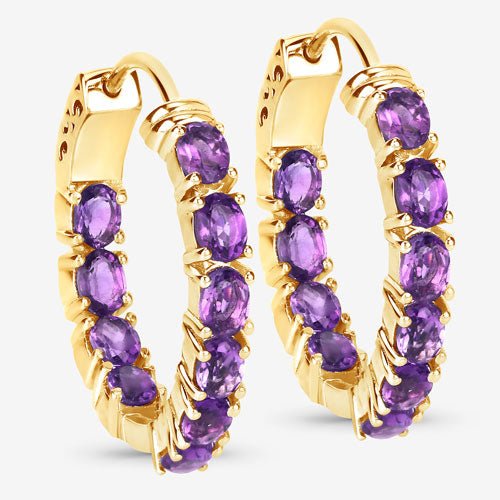 3.20 Carat Genuine Amethyst .925 Sterling Silver Earrings - Earrings - Custom Crafting Alliance, LLC
