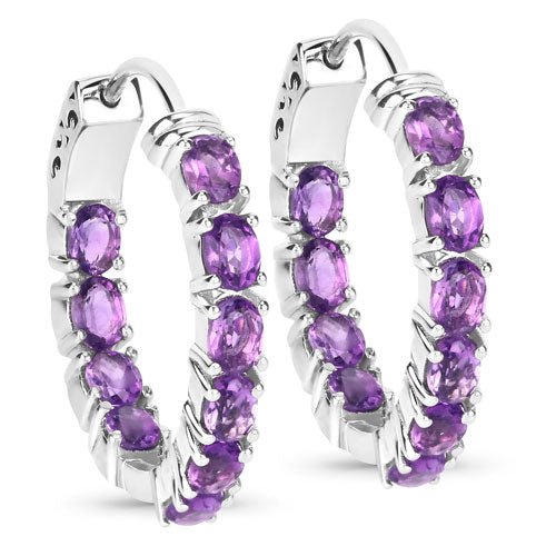 3.20 Carat Genuine Amethyst .925 Sterling Silver Earrings - Earrings - Custom Crafting Alliance, LLC
