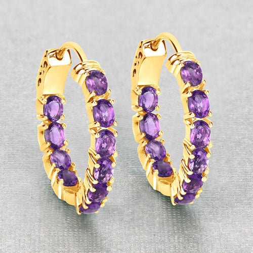3.20 Carat Genuine Amethyst .925 Sterling Silver Earrings - Earrings - Custom Crafting Alliance, LLC