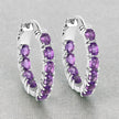 3.20 Carat Genuine Amethyst .925 Sterling Silver Earrings - Earrings - Custom Crafting Alliance, LLC