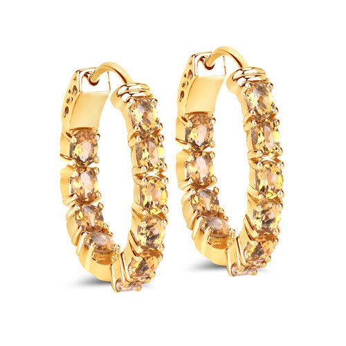 3.20 Carat Genuine Citrine .925 Sterling Silver Earrings - Earrings - Custom Crafting Alliance, LLC