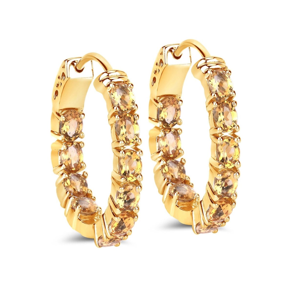 3.20 Carat Genuine Citrine .925 Sterling Silver Earrings - Earrings - Custom Crafting Alliance, LLC