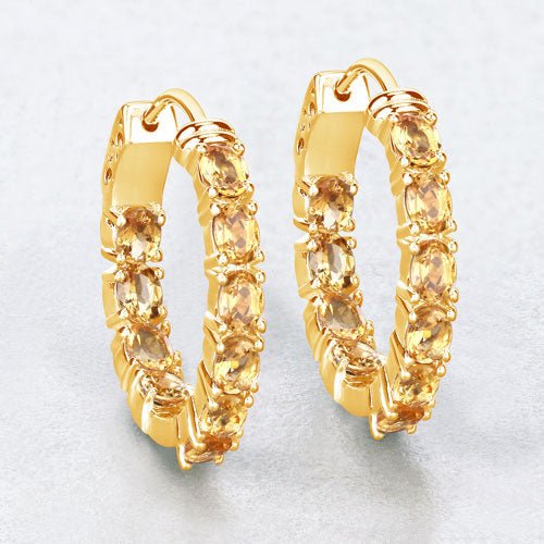 3.20 Carat Genuine Citrine .925 Sterling Silver Earrings - Earrings - Custom Crafting Alliance, LLC