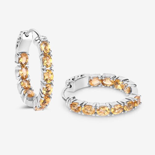 3.20 Carat Genuine Citrine .925 Sterling Silver Earrings - Earrings - Custom Crafting Alliance, LLC