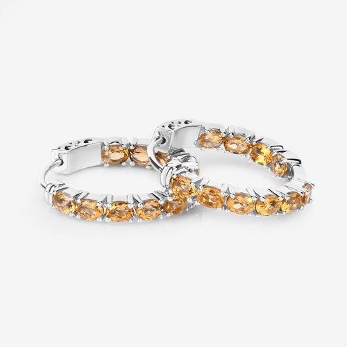 3.20 Carat Genuine Citrine .925 Sterling Silver Earrings - Earrings - Custom Crafting Alliance, LLC