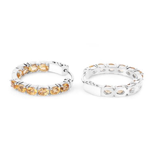 3.20 Carat Genuine Citrine .925 Sterling Silver Earrings - Earrings - Custom Crafting Alliance, LLC