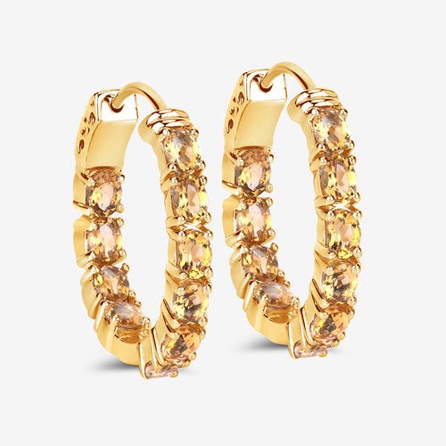 3.20 Carat Genuine Citrine .925 Sterling Silver Earrings - Earrings - Custom Crafting Alliance, LLC