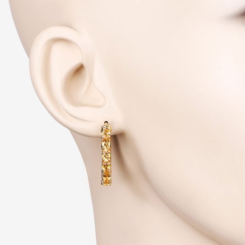 3.20 Carat Genuine Citrine .925 Sterling Silver Earrings - Earrings - Custom Crafting Alliance, LLC