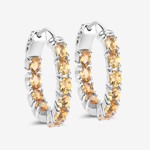 3.20 Carat Genuine Citrine .925 Sterling Silver Earrings - Earrings - Custom Crafting Alliance, LLC