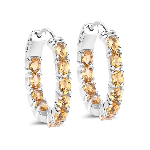 3.20 Carat Genuine Citrine .925 Sterling Silver Earrings - Earrings - Custom Crafting Alliance, LLC