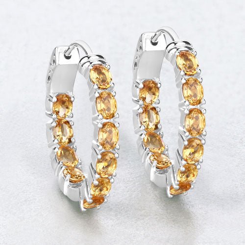 3.20 Carat Genuine Citrine .925 Sterling Silver Earrings - Earrings - Custom Crafting Alliance, LLC