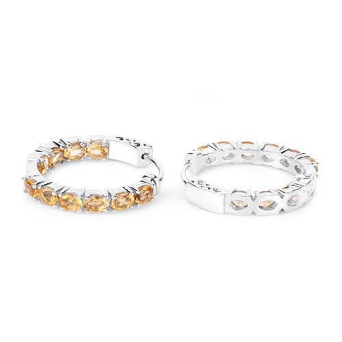 3.20 Carat Genuine Citrine .925 Sterling Silver Earrings - Earrings - Custom Crafting Alliance, LLC