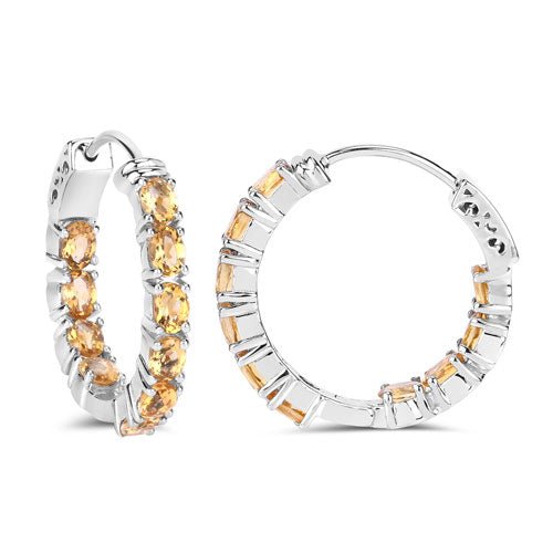 3.20 Carat Genuine Citrine .925 Sterling Silver Earrings - Earrings - Custom Crafting Alliance, LLC