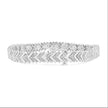 .925 Sterling Silver 1/6 Cttw Round-Cut Diamond Chevron Wave 7.25