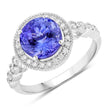 3.21 Carat Genuine Tanzanite and White Diamond 14K White Gold Ring - Rings - Custom Crafting Alliance, LLC