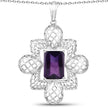 7.80 Carat Genuine Amethyst .925 Sterling Silver Pendant